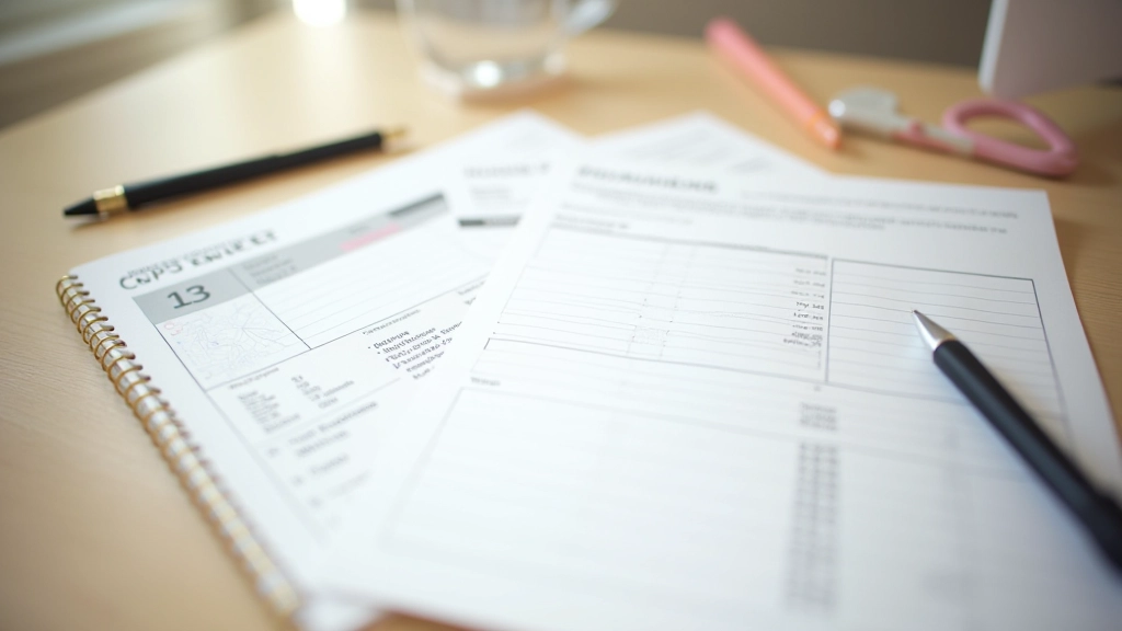 Feuille de suivi des objectifs financiers avec des coches et des notes de progrès