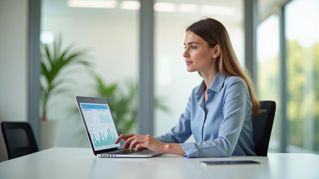 Ordinateur portable affichant un tableau de bord budgétaire avec graphiques et catégories de dépenses